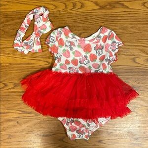 3for$5, Disney Minnie Mouse Red Tulle Baby Dress with Headband